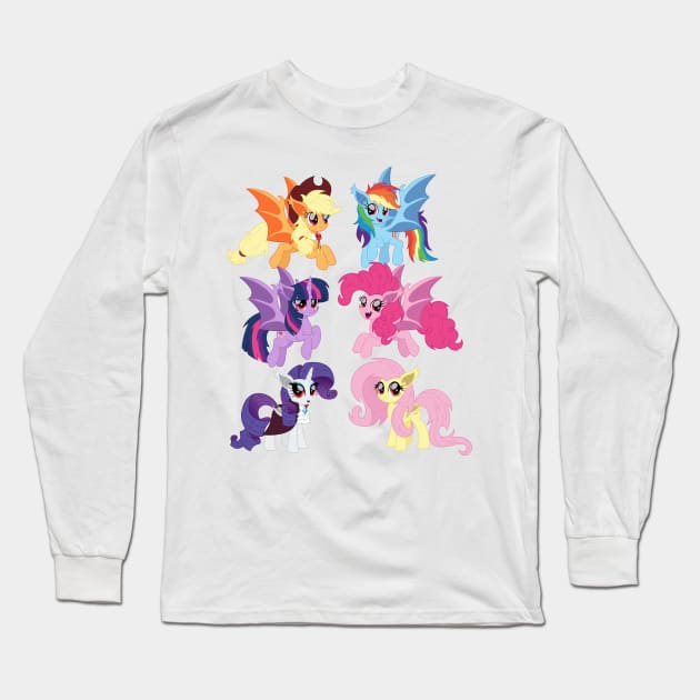 Mane 6 bat ponies Long Sleeve T-Shirt by CloudyGlow